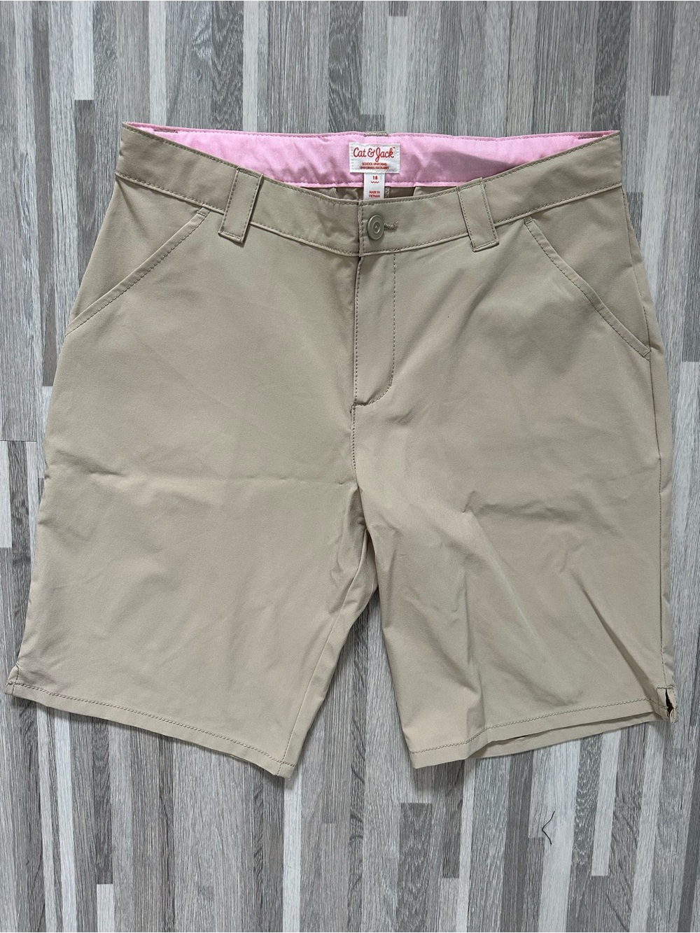 Cat & Jack School Uniform Shorts, Khaki, Size 18, NWT